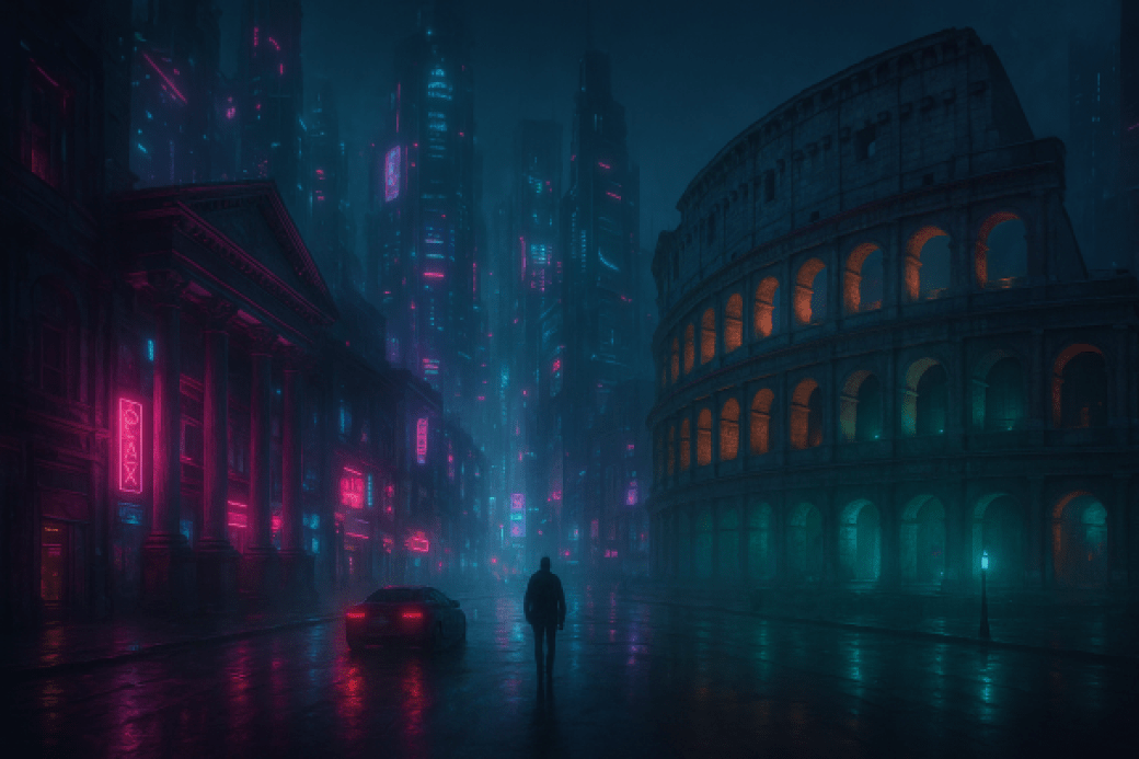 Cyberpunk-style city